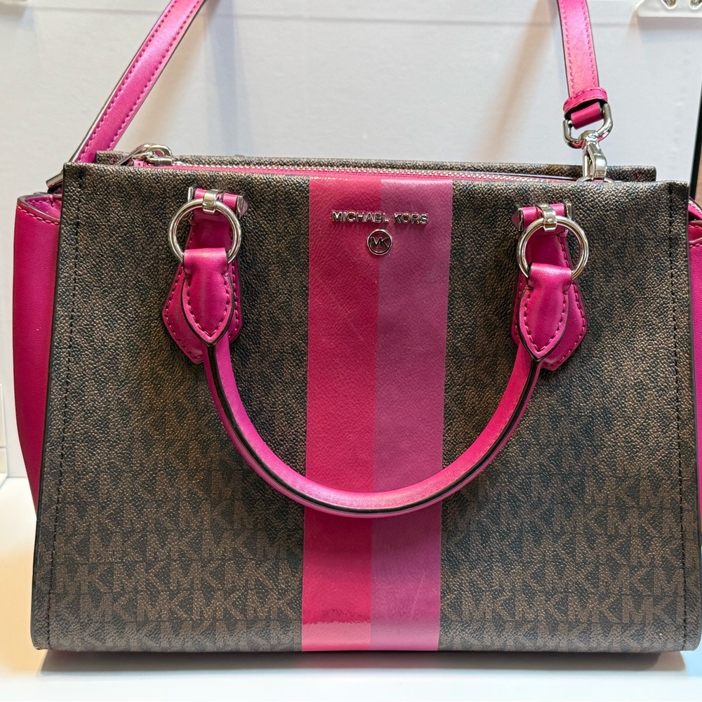Michael Kors Brown and Pink Satchel